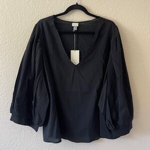 2/$20 • 0310 - A NEW DAY Women’s 4x Black V-Neck Blouse
